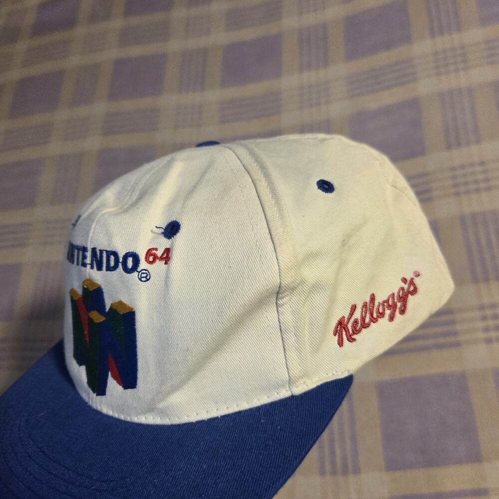 Vtg RARE Nintendo 64 Hat Snapback Super Mario N64 Kelloggs Promo Cap 90s